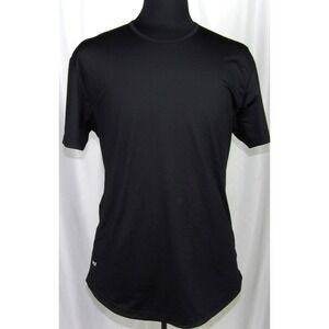 BYLT Drop Cut S/S Performance Stretch Curved Hem Black T-Shirt Men's Large